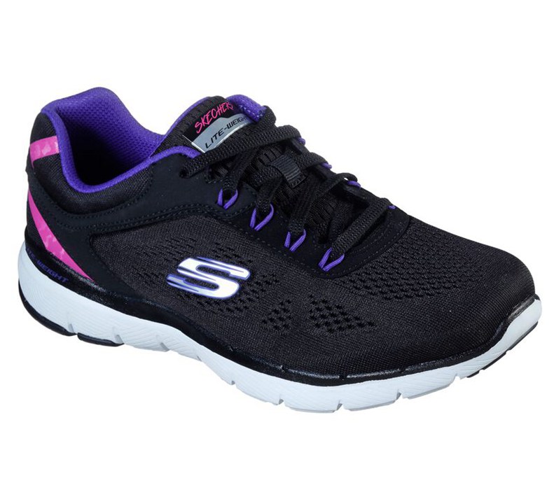 Skechers Dam Svarta/Lila Sneakers - Flex Appeal 3.0 - Steady - Sverige (AYKIO-1730)